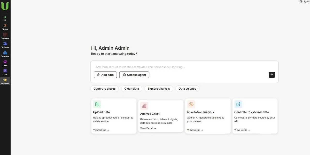 Giao diện xây dựng dashboard kéo thả của Udav SmartBI